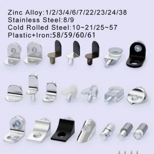 Shelf Support Pegs Wardrobe Shelf Support Studs Pegs Pins Plugs Cabinet Bracket - Picture 1 of 51
