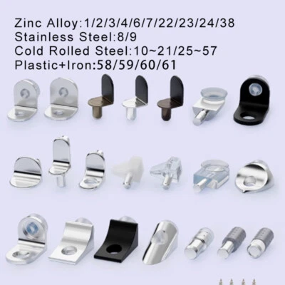 Shelf Support Pegs Wardrobe Shelf Support Studs Pegs Pins Plugs Cabinet Bracket - Image 1 of 4