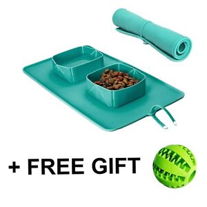 Dog Collapsible Feeding Bowl Travel Portable Water Dish Feeder For Walks Camping
