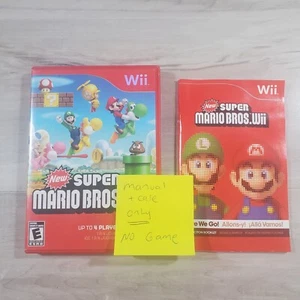 New Super Mario Bros Wii Nintendo Wii No Game Original Case and Manual Only - Imagen 1 de 10