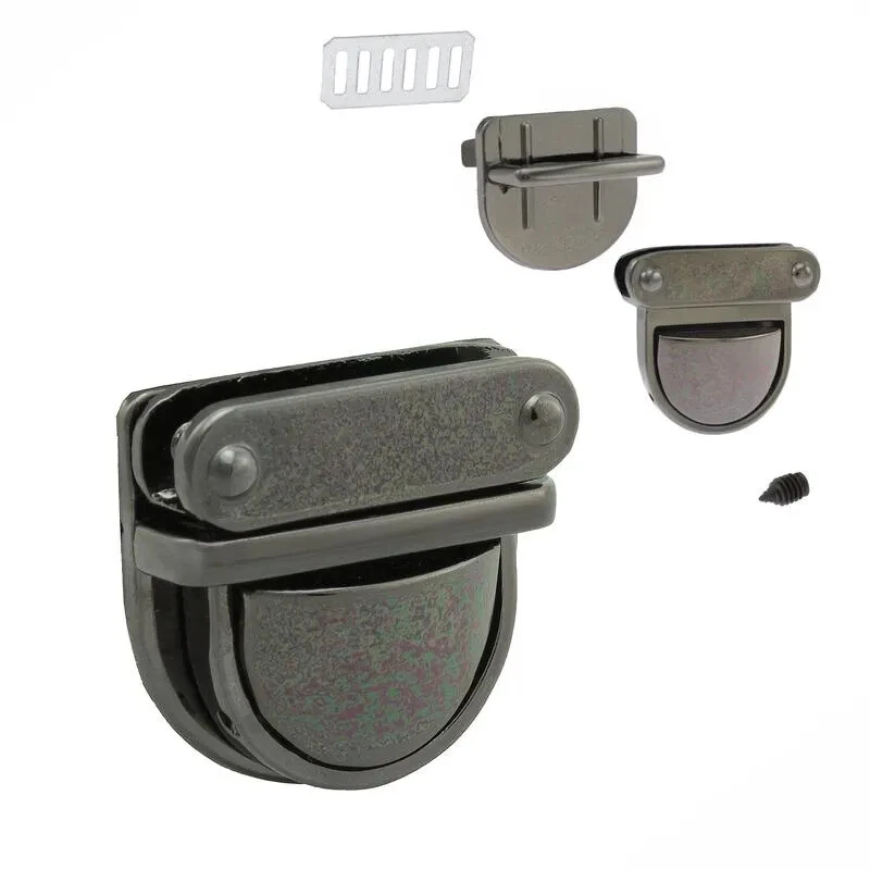 Steckschloss Mappenschloss TASCHENVERSCHLUSS dark 30mm 4-teilig kompakt - Bild 1 von 1