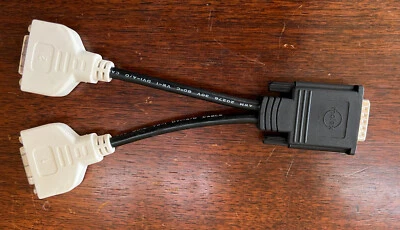 MOLEX 8" DMS 59 PIN MALE TO "Y" DUAL LINK DVI-I FEMALE MONITOR CABLE BRAND  NEW! - Image 1 of 4