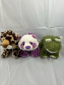 Ganz Webkinz Lot of 3 Pretty panda, Spotted Leopard & Frog plush No code - Picture 1 of 9