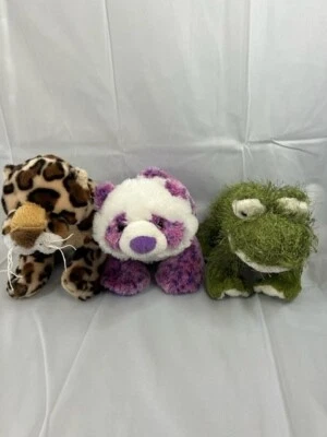 Ganz Webkinz Lot of 3 Pretty panda, Spotted Leopard & Frog plush No code - Image 1 of 4