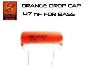 47 nF SPRAGUE ORANGE DROP CAP FOR BASS CAPACITOR UPGRADE - Foto 1 di 1