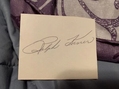 Bob Lemon and Ralph Kiner autographed small index cards.  Both are in MLB HOF. - Image 1 of 2