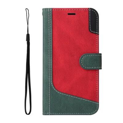 For iPhone 16Pro Max 15 14 13 6 Fashion Patchwork Leather Wallet Cell Phone Case - Image 1 of 4