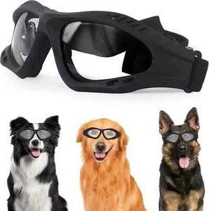 Hundebrille für mittelgroße Rassen, UV-Schutz 1 Gläser schwarzes Gestell + klar - Bild 1 von 3