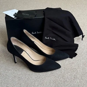 PAUL SMITH black leather high heeled shoes UK 6 EUR 39 US 9 - Picture 1 of 12