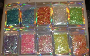 Mylar iridescent flakes 10x 2g bags assorted colours - Picture 1 of 22