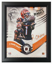 Ja'Marr Chase Bengals Framed 15" x 17" Game-Used Football Collage LE 1/50
