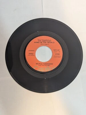 Merl Haggard The Emptiest Arms In The World 45 RPM 7" Vinyl No Skips VG+ Rare - Image 1 of 4