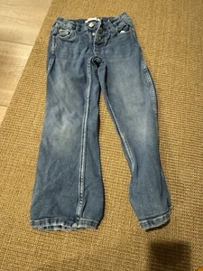 Zara Girls Straight Leg Denim Distressed Blue Jeans Pants Adjustable Size 7 - Picture 1 of 5