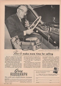1953 Gray Audograph Dictation Instrument Vintage Print Ad Author Jack Wardlaw - Bild 1 von 1
