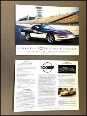 1995 Chevrolet Chevy Corvette Indy Pace Car 1-page Original Brochure Fact Sheet Foto 1 de 3