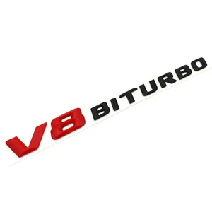 3D V8 Biturbo Rot / Schwarz Matt Schriftzug Emblem AMG Logo E63 CL63 CLS63 G63 - Bild 1 von 4