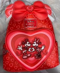 Mini Mochila Loungefly Disney Minnie Mouse Corazones Orejas Nueva con Etiquetas - Exclusiva de Boxlunch - Imagen 1 de 5