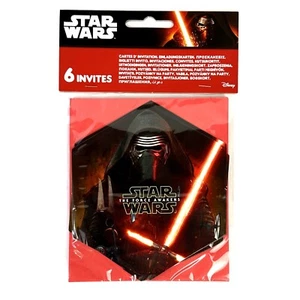Set of 6 Star Wars 'The Force Awakens' Children's Party Invitations Invites - Picture 1 of 5