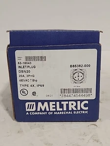 MELTRIC CORPORATION 63-18043 INLET/PLUG DSN20 20A 480VAC - Picture 1 of 8