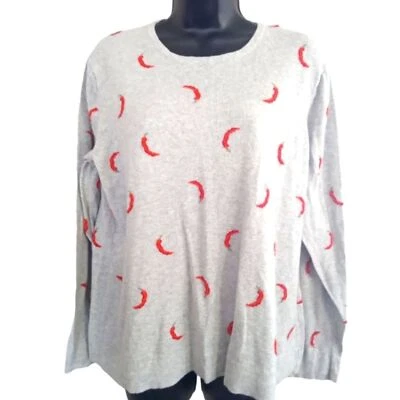 Suéter Bajo, Talla XXL, Suéter Gris Chili Pimienta, 100% Algodón, Acogedor, Informal Foto 1 de 4