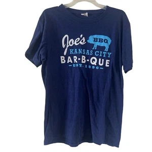 Charlie Hustle Joe’s Kansas City BBQ Blue T-Shirt Size Large Short Sleeve - Picture 1 of 8