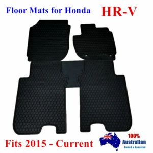 Waterproof Rubber Floor Mats Tailor Made For Honda HRV 2015 - 2022 Black - Picture 1 of 4