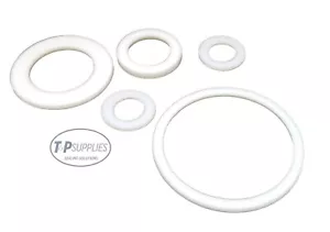 Maßgeschneiderte Teflon PTFE Waschmaschine/Abstandhalter 2 mm thk, 42 mm bis 60 mm o/S Durchmesser - Bild 1 von 1