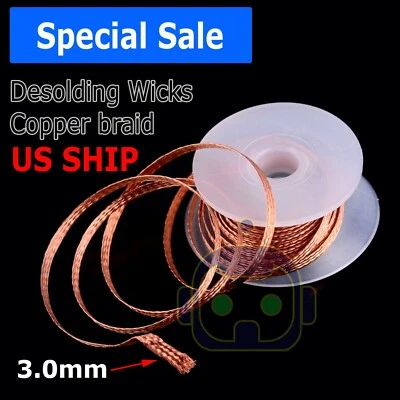 MINIDUINO 1PC 3.0mm 1.5M Desoldering Braid Solder Remover Wick Wire Repair Tool New