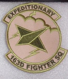 USAF PATCH,163RD EXP FIGHTER SQUADRON,IN ANG,MULTI-CAM,SCORPION,W/ HOOK LOOP - Picture 1 of 1