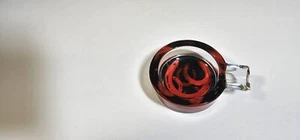 Marlboro Single Cigar Cigarette Ashtray Glass Horse Shoes Black Red Promo - Picture 1 of 2