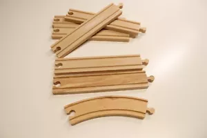 Holzeisenbahn Schienen für Brio/Lillabo/Playtive | 5er Set | lange Version - Bild 1 von 7