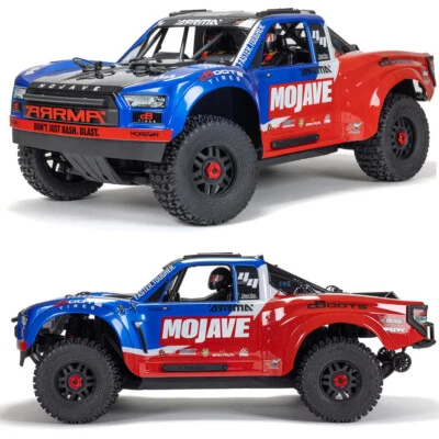 NEW ARRMA 1/8 MOJAVE 4X4 4S BLX Desert Truck RTR Blue/Red - Image 1 of 4