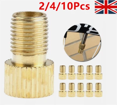 Gold Presta to Schrader Valve Adapter Converter 1-10X Bike Cycle Road Tube Pump - Image 1 of 4