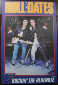 St. Louis Blues Brett Hull Adam Oates Autographed Rockin' the Bluenote Canvas - Picture 1 of 6