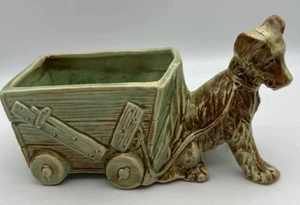 Maceta de colección McCoy Art Pottery carro tirador de perros - Imagen 1 de 18