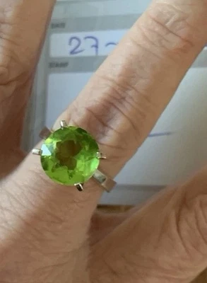 Damenring Extraanfertigung Silber 925 mit 9 Ct Peridot gr. 20 - Bild 1 von 4