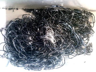 Vtg  10 HANKs GUNMETAL SILVER GRAY GLASS BUGLE BEADS 5mm #030920l CLOSE OUT - Image 1 of 4