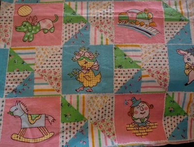 (App. 20" x  36") Vintage Fabric-  Nursery Rhyme Themed- Humpty Dumpty-Kitten - Image 1 of 4