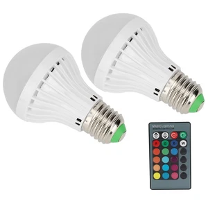85V‑265V 2Pcs E27 3W RGB Bulb Lamp Color Changing Bulb Light Home Lighting SG - Picture 1 of 21