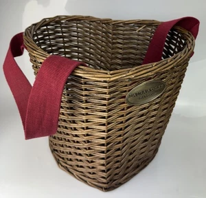 Cesta de mimbre Laura Ashley Garden Heart con mango de correa larga almacenamiento/manimper - Imagen 1 de 6
