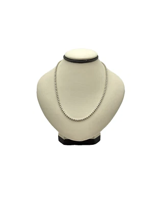 Cadena de cuentas de plata de ley 925 de 17" hecha en la India Foto 1 de 3