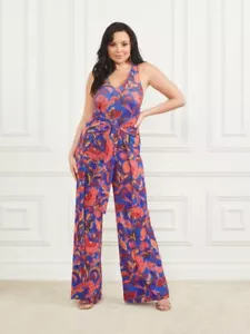 🩷 NWT Marciano Calla Sleeveless Jumpsuit Betty Blue Print Size S 🩷 - Picture 1 of 5