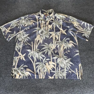 Camisa Hilo Hattie Hawaiana Popover Bambú Estampado Reverso Aloha Camisa Azul Para Hombres XL - Imagen 1 de 9