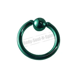 turkis Kreisform („Hoop“) 7mm BSR Body Kugel Nasenring Lippen  316L Stahl - Bild 1 von 6