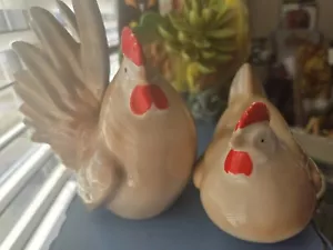 Vintage Keramik Hahn und Henne weiß mit Ted Kegel - Bild 1 von 6