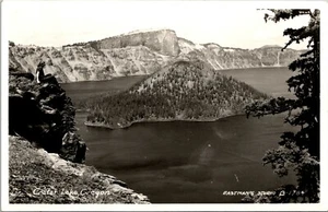 RPPC Crater Lake Oregon Real Photo Postcard Kodak Eastman's Studio 1784 onlooker - Picture 1 of 2