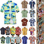 Mens Hawaiian Shirts Summer Holiday Beach Casual Aloha Party Button Down Shirt -