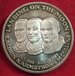 Medal Moon Landing Silver .999 Landing on the Moon