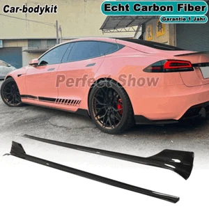 Carbon Seitenschweller Side Skirts Spoiler Ansätze Für Tesla Model S 2021-2023 - Picture 1 of 13