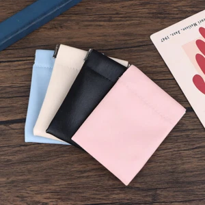 Pu Leather Coin Purse Women Men Small Mini Wallet Bag Data Line Storage Bag _cn - Photo 1/15